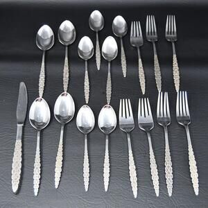 Lyon Romanesque International Silver Stainless Flatware Large Mix Lot VTG AS IS